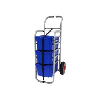 Gratnells Silver Rover All Terrain Cart with 3 Extra Deep F25 Royal Blue Trays