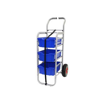 Gratnells Silver Rover All Terrain Cart with 3 Deep F2 Royal Blue Trays