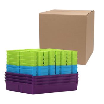 Gratnells SortED Inserts, Assorted Bright Colors, 52/Pack