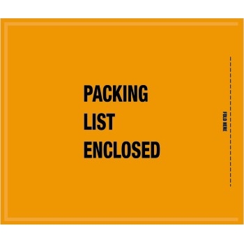 Tape Logic Mil-Spec Packing List Enclosed Envelopes, 8 1/2&quot; x 10&quot;, Orange, 1000/CS
