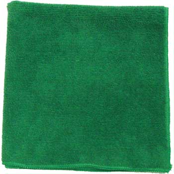 MIMA™ Lightweight Microfiber Cloths, 16&quot; x 16&quot;, Green, 12/BG