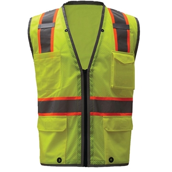 GSS Safety Premium Class 2 Brilliant Vest, Large, Lime, 50/CS