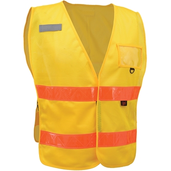 GSS Safety Incident Command Vest- Yellow w/Orange Prismatic Tape, One Size Fits All, 50/CS