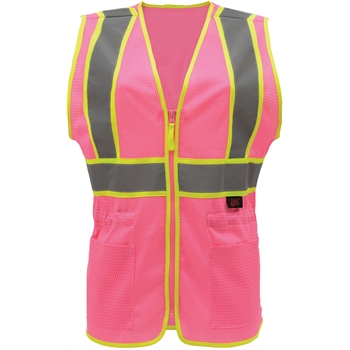 GSS Safety Pink Two Tone Lady Vest, 2XL/3XL, 50/CS