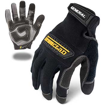 Ironclad Work Gloves, General Utility, Black, XL, Pair