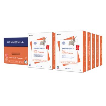 Hammermill Fore Multi-Purpose 3-Hole Punched Copy Paper, 96 Bright, 24 lb, 8.5&quot; x 11&quot;, White, 500 Sheets/Ream, 10 Reams/Carton