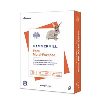Hammermill Fore Multi-Purpose Print Paper, 96 Bright, 20 lb, 8.5&quot; x 11&quot;, White, 500 Sheets/Ream