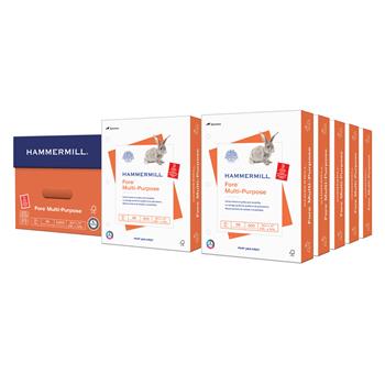 Hammermill Fore Multi-Purpose 3-Hole Punched Copy Paper, 96 Bright, 20 lb, 8.5&quot; x 11&quot;, White, 500 Sheets/Ream, 10 Reams/Carton