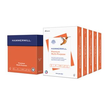Hammermill Premium Multi-Purpose Print Paper, 97 Bright, 20 lb, 8.5&quot; x 11&quot;, White, 500 Sheets/Ream, 5 Reams/Carton