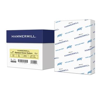 Hammermill Opaque Colors Cover, 65 lb, 8.5&quot; x 11&quot;, Canary, 250 Sheets/Pack, 8 Packs/Carton