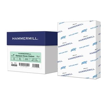 Hammermill Opaque Colors Cover, 65 lb, 8.5&quot; x 11&quot;, Green, 250 Sheets/Pack, 8 Packs/Carton