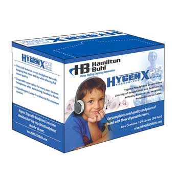 HamiltonBuhl HygenX Sanitary Headphone Covers, Approx. 4&quot; Stretch, 100/PK