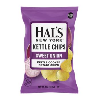Hal&#39;s New York Kettle Chips, Sweet Onion, 2 oz., 24/Case