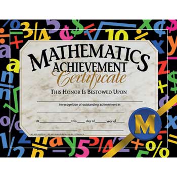 Hayes Publishing Math Achievement Award, 8 1/2&quot; x 11&quot;