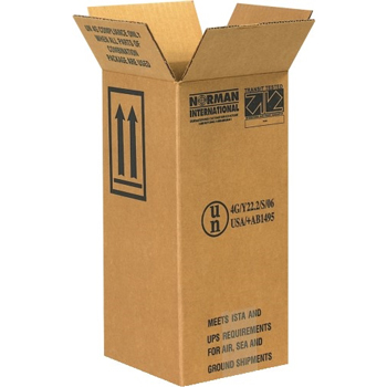 W.B. Mason Co. Plastic Jug Haz Mat boxes, 1 - 1 Gallon, 6&quot; x 6&quot; x 12 3/4&quot;, Kraft, 20/BD