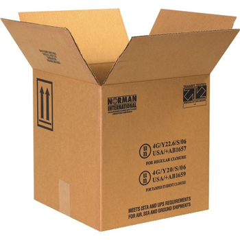 W.B. Mason Co. Plastic Jug Haz Mat boxes, 4 - 1 Gallon, 12 1/4&quot; x 12 1/4&quot; x 12 3/4&quot;, Kraft, 20/BD