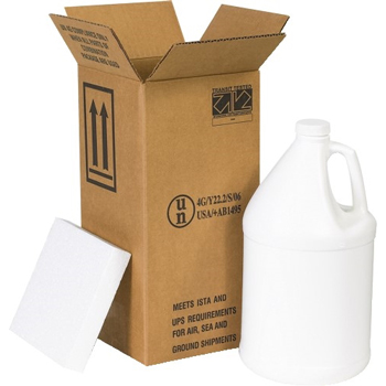 W.B. Mason Co. Plastic Jug Shipper Kit, 1 - 1 Gallon, 6&quot; x 6&quot; x 12 3/4&quot;, Kraft