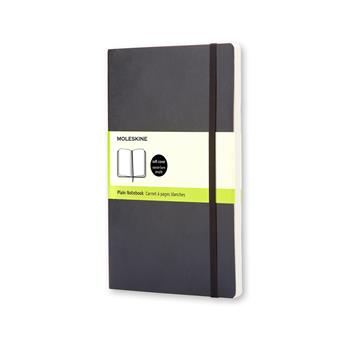 Moleskine&#174; Classic Softcover Notebook, Plain, 8 1/4 x 5, Black Cover, 192 Sheets