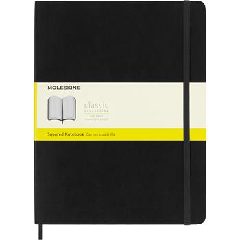 Moleskine&#174; Classic Softcover Notebook, Squared, 10 x 7 1/2, Black Cover, 192 Sheets