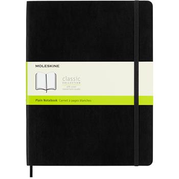 Moleskine&#174; Classic Softcover Notebook, Plain, 10 x 7 1/2, Black Cover, 192 Sheets
