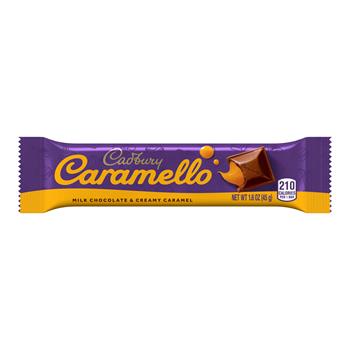 Cadbury Caramello Milk Chocolate &amp; Creamy Caramel Standard Bar, 1.6 oz, 18/Box