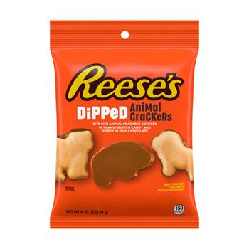 Reese&#39;s Dipped Animal Crackers Peg Bag, 4.25 oz, 12/Pack