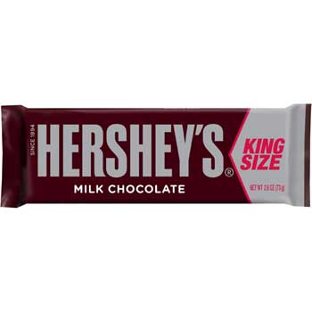 Hershey&#39;s Milk Chocolate King Size Candy Bar, 2.6 oz., 18/BX