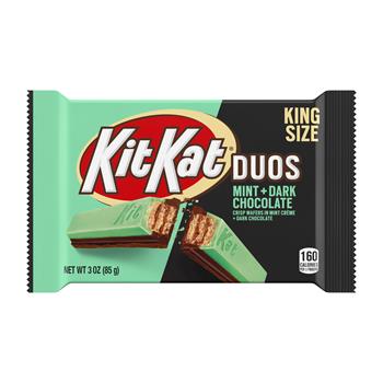Kit Kat Duos Dark Chocolate and Mint King Size Bar, 3 oz, 144/Case