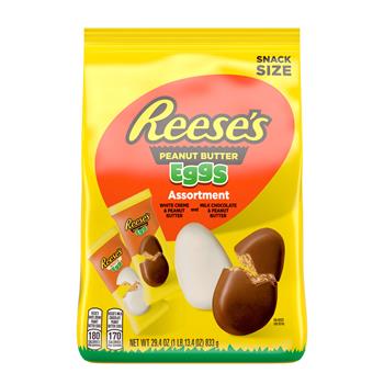 Reese&#39;s Assorted Easter Peanut Butter Eggs, Snack Size Candy, 29.4 oz Bag
