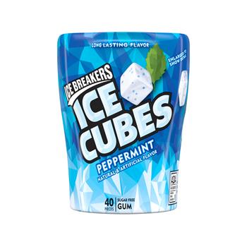 Ice Breakers Ice Cubes Gum, Peppermint, 3.24 oz Bottle Pack, 8/Box
