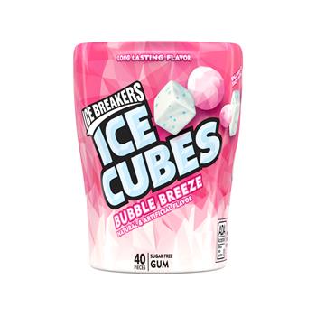 Ice Breakers Ice Cubes Gum, Bubble Breeze Bottle Pack, 3.24 oz, 4/Box