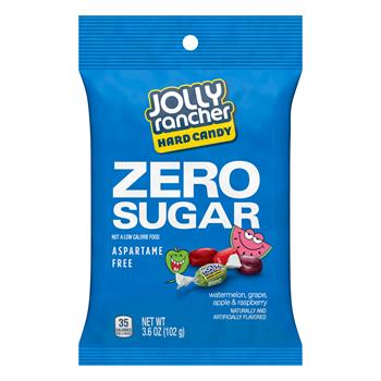 Jolly Rancher Zero Sugar Hard Candy Assortment, 3.6 oz Peg Bag, 12/Case