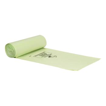 Heritage Compostable Can Liners, 13 Gallon, 24 in W x 32 in L, 1 Mil, Green, 200/Carton