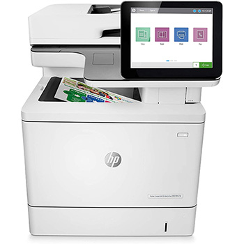 HP Color LaserJet Enterprise M578f Multifunction Laser Printer, Copy/Fax/Print/Scan, White