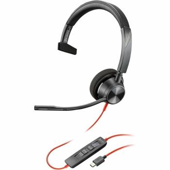 Poly Blackwire 3310-M Monaural Headset, USB-C, Black