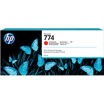 HP 774 DesignJet Ink Cartridge, 775 mL, Chromatic Red (P2W02A)
