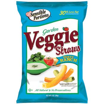 Sensible Portions Garden Veggie Straws&#174;, Zesty Ranch, 1 oz., 24/CS