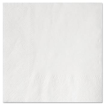 Hoffmaster Beverage Napkins, Two-Ply 9 1/2&quot; x 9 1/2&quot;, White, Embossed, 1000/Carton