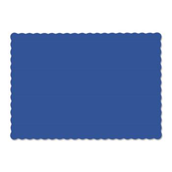 Hoffmaster Solid Color Scalloped Edge Placemats, 9 1/2 x 13 1/2, Navy Blue, 1000/Carton