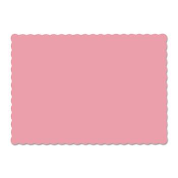 Hoffmaster Solid Color Scalloped Edge Placemats, 9 1/2 x 13 1/2, Dusty Rose, 1000/Carton