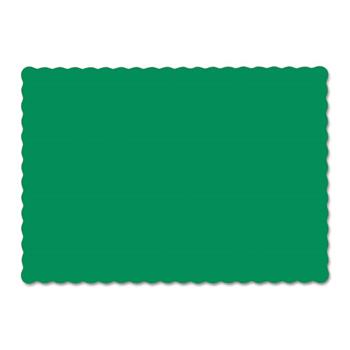 Hoffmaster Solid Color Scalloped Edge Placemats, 9 1/2 x 13 1/2, Jade, 1000/Carton