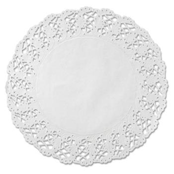 Hoffmaster Kenmore Lace Doilies, Round, 16 1/2&quot;, White, 500/Carton