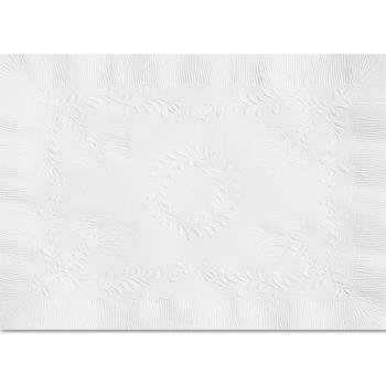Hoffmaster Anniversary Embossed Scalloped Edge Tray Mat, 14 x 19, White, 1000/Carton