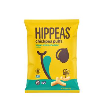 Hippeas Non-GMO Vegan White Cheddar Puffs, 1.5 oz, 24/Case
