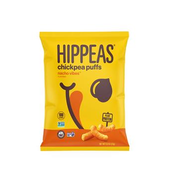 Hippeas Non-GMO Vegan Nacho Vibes Puffs 0.8 oz, 24/Case
