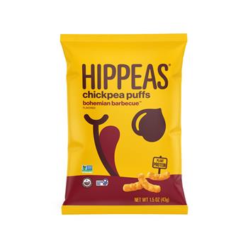 Hippeas Non-GMO Bohemian Barbecue Puffs, 1.5 oz, 6/Carton