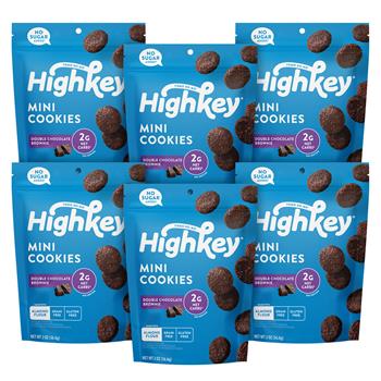 High Key Double Chocolate Brownie Cookies, 2 oz, 6 Bags/Case