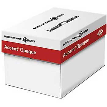 Accent Accent Opaque Cover Stock, 97 Bright, 100 lb, 11&quot; x 17&quot;,  Smooth White, 800 Sheets/Carton