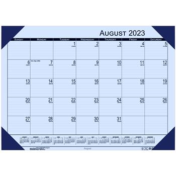 House of Doolittle EcoTones Academic Desk Pad Calendar, 18-1/2 x 13, Cordovan Corners, 2023-2024