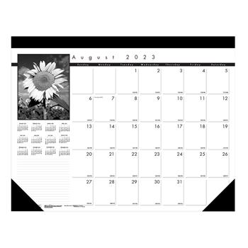 House of Doolittle Black-on-White Academic Desk Pad Calendar, 22 x 17, 2023-2024